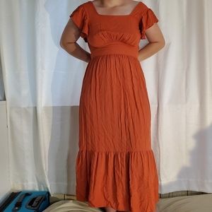 Boho Burnt Orange Maxi Dress